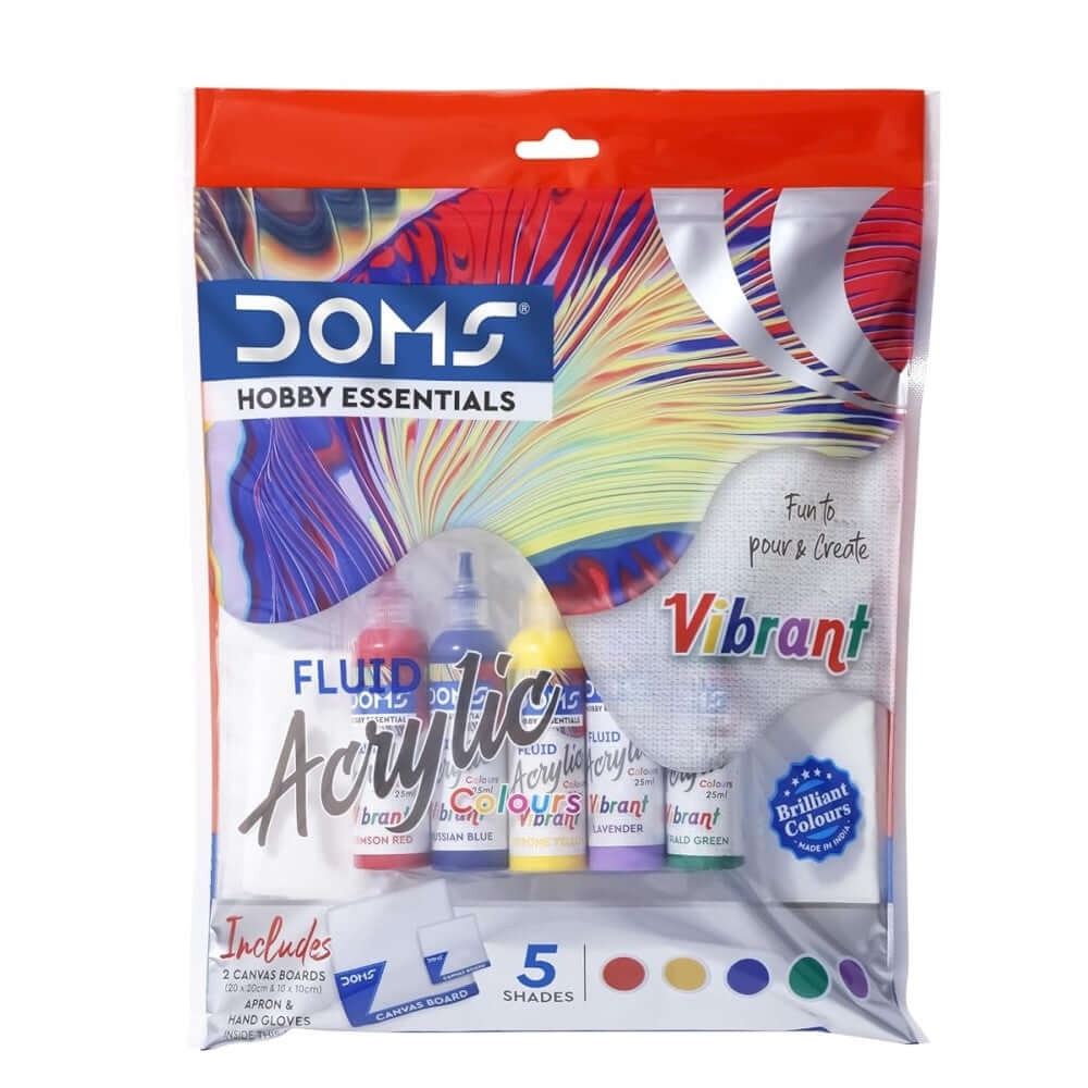 DOMS Vibrant Fluid Acrylic Colours Kit