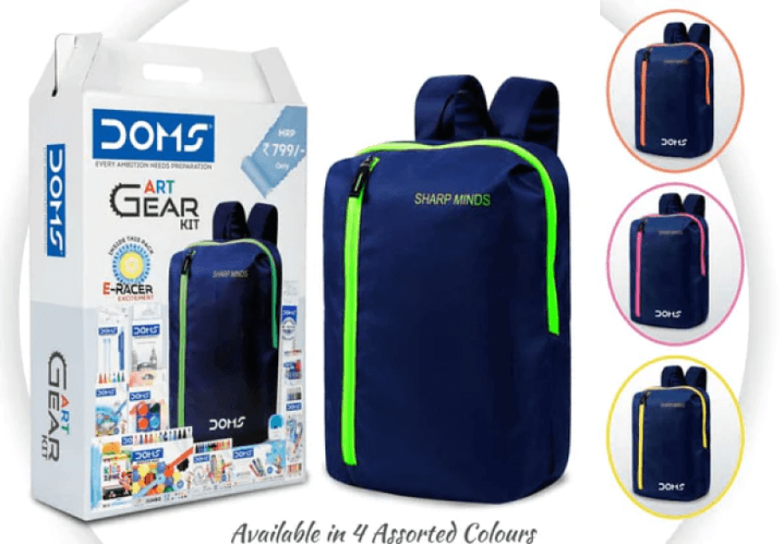 DOMS Art Gear Kit | Comes With Zipper Bag | Combination of 13 Stationery Items