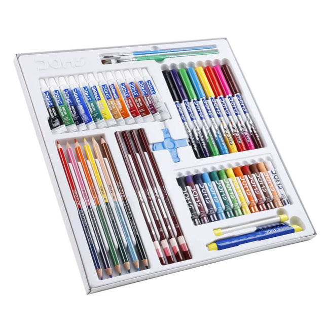 DOMS Art Zania Kit | Stationery Kit of 8 Assorted Items featuring colorful drawing and coloring tools.