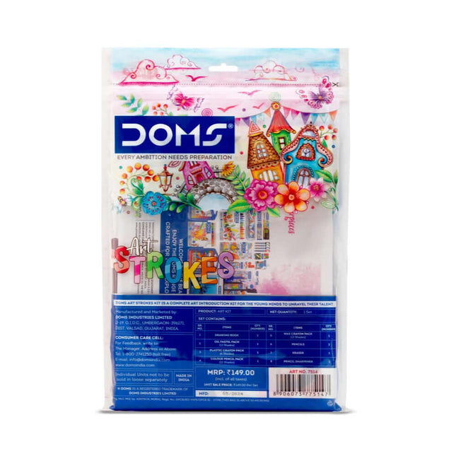 DOMS Art Strokes Kit | Combination of 8 Stationery Items