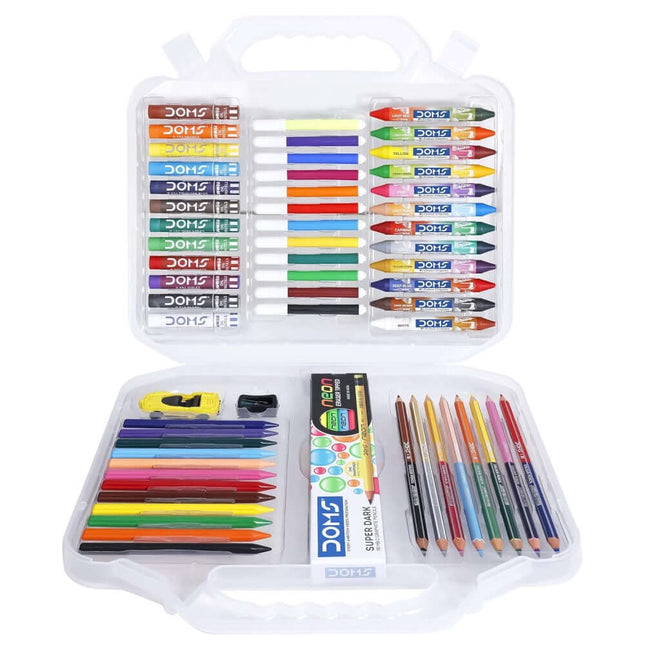 DOMS Art Apps Nxt Kit With Plastic Carry Case | Combination of 9 Stationery Items