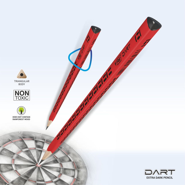 Flair Creative Dart Extra Dark Pencils with triangular body, non-toxic, ideal for drawing and writing.