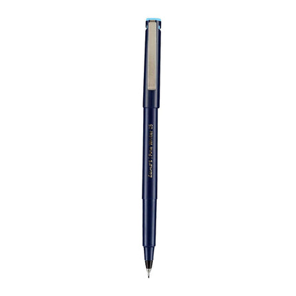 Luxor Finewriter 05MM blue fine liner pen with stainless steel clip and precision metal tip.