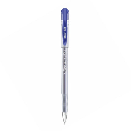 ADD Gel Slim Ball Pen in blue, featuring ergonomic design for smooth, consistent writing without skips.