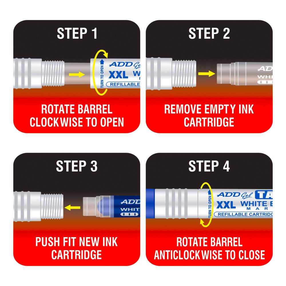 Add Gel Refillable Tank White Board Marker