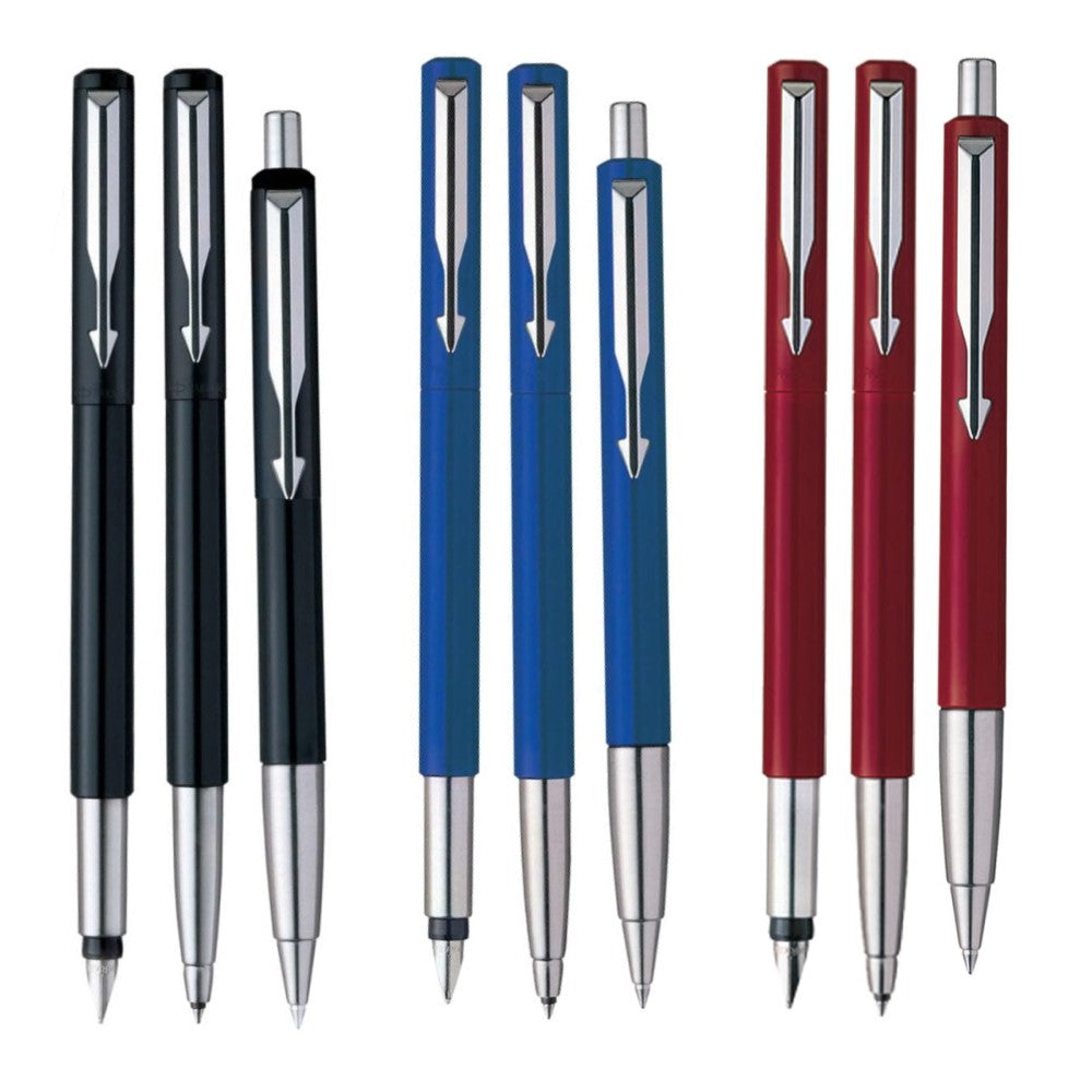 Parker Vector Standard Ball Pen, Roller Ball Pen and Fountain Pen Set | Ink Colour - Blue