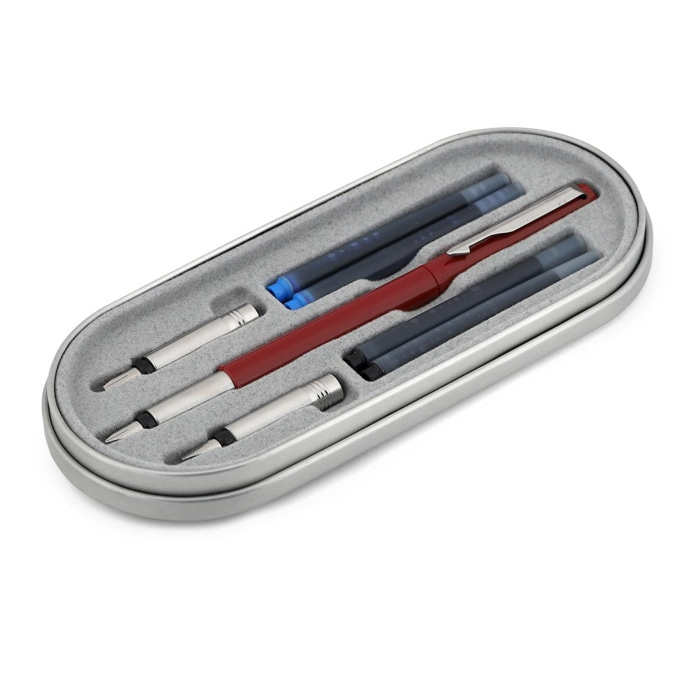 Parker Vector Standard Calligraphy Fountain Pen, 7 Pieces Set