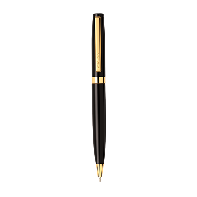Unomax Auris Ball Pen | Ink Colour - Blue with a sleek black body and gold accents for a professional look.