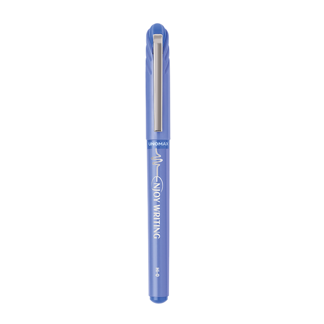 Unomax Enjoy Fountain Pen | Includes 2 Ink Cartridges, showing a blue pen with elegant design and advanced ink system.