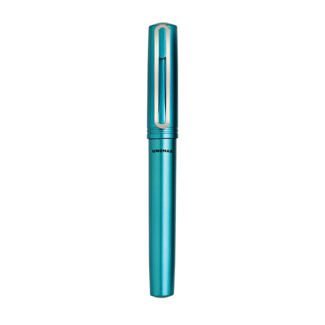 Unomax Icon Fountain Pen | Includes 3 Ink Cartridges and 1 Converter in a sleek turquoise design.