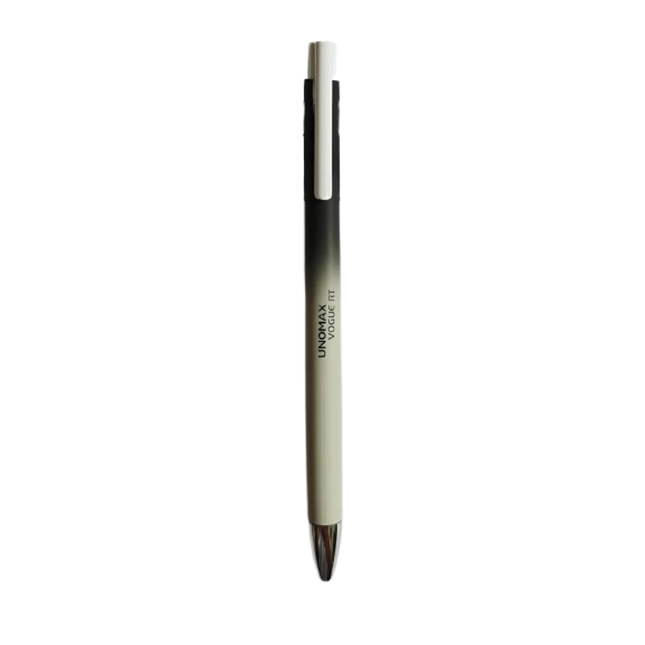 Unomax Vogue RT Retractable Ball Pen | Ink Colour - Blue and Black with a modern gradient design.