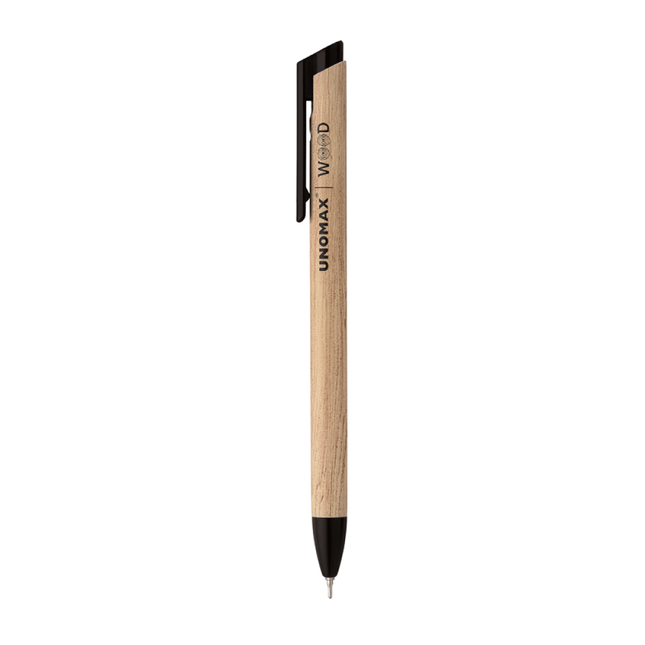 Unomax Wood Retractable Ball Pen | Ink Colour - Blue and Black