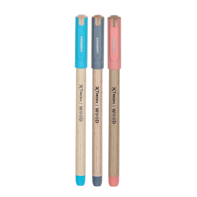 Unomax Xtron Wood Ball Pen | Ink Colour - Blue, Black and Red