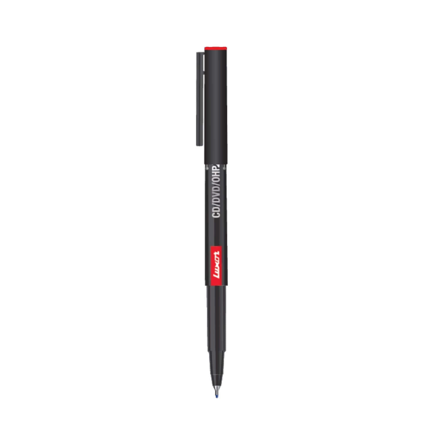 Luxor 1236 CD/DVD/OHP Marker | Ink Colour - Blue, Black, Red and Green in black color.