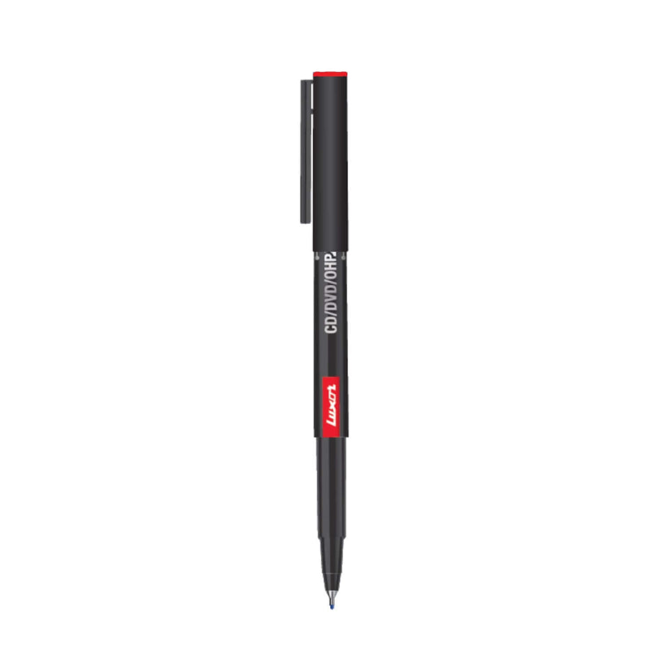 Luxor 1236 CD/DVD/OHP Marker | Ink Colour - Blue, Black, Red and Green in black color.