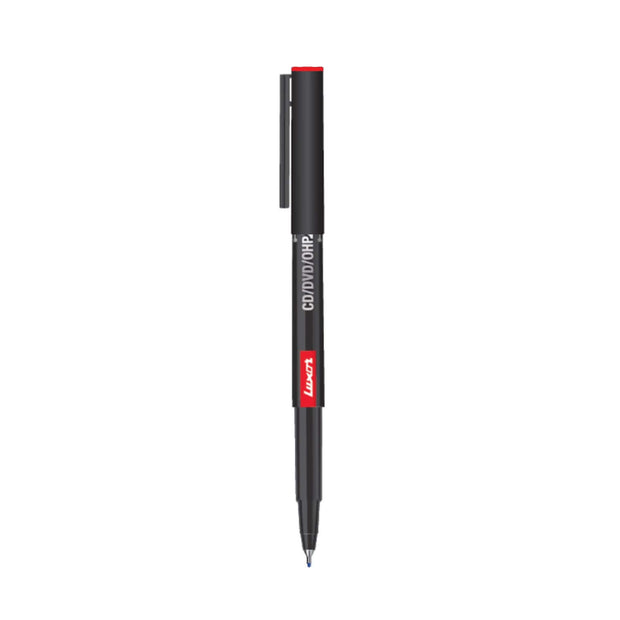 Luxor 1236 CD/DVD/OHP Marker | Ink Colour - Blue, Black, Red and Green in black color.