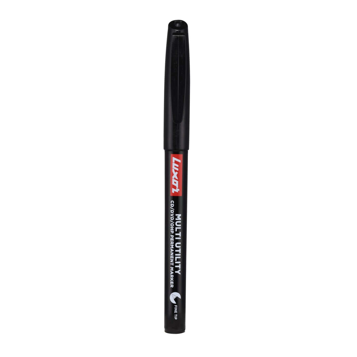 Luxor 1237NF CD/DVD/OHP Marker | Ink Colour - Blue, Black, Red and Green, black marker on white background.