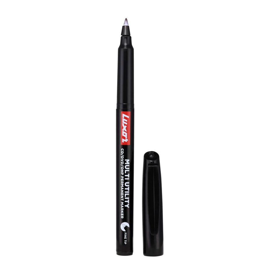 Luxor 1237NF CD/DVD/OHP Marker | Ink Colour - Blue, Black, Red and Green - Black Marker shown