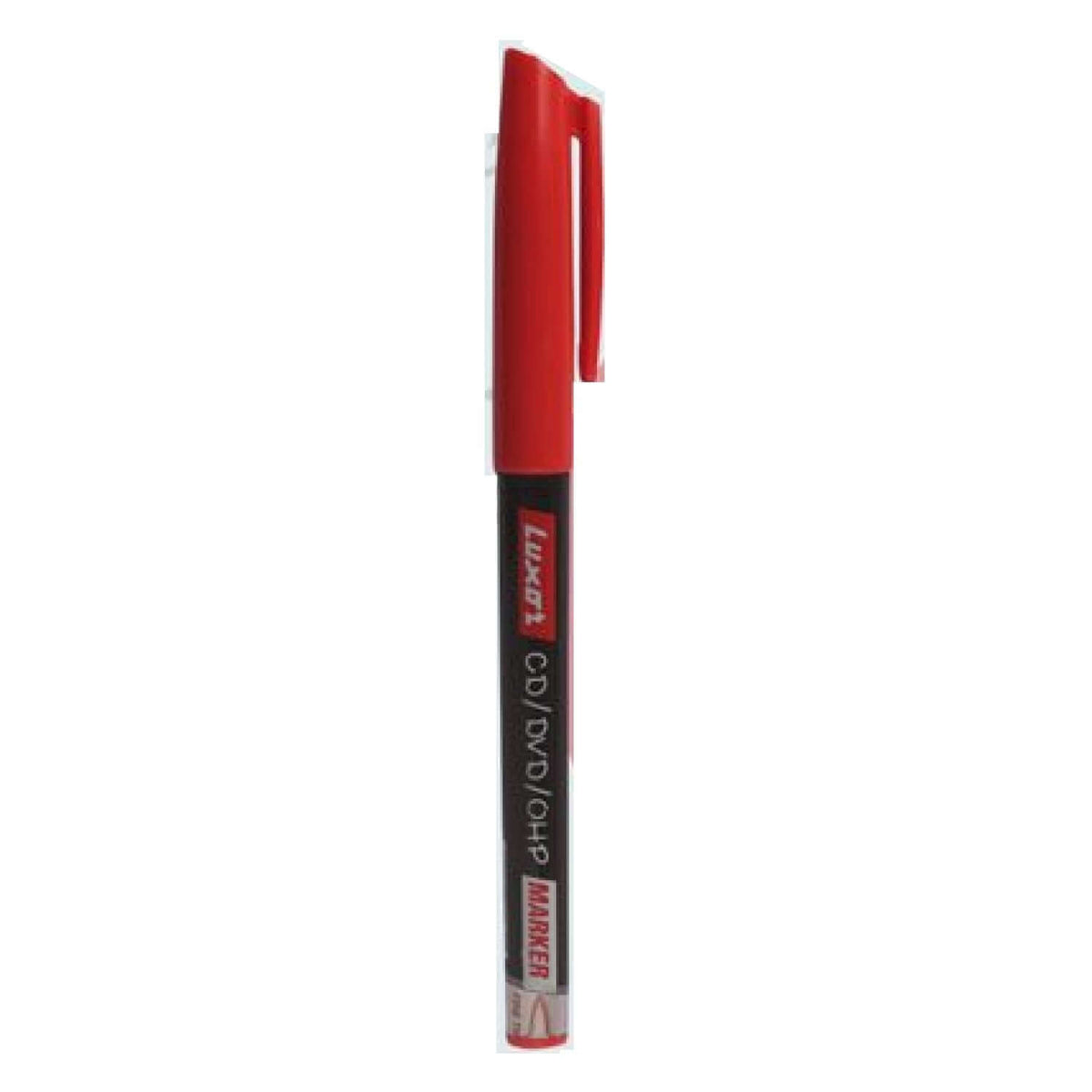 Luxor 1237NF CD/DVD/OHP Marker | Ink Colour - Blue, Black, Red and Green - Red Marker Pen