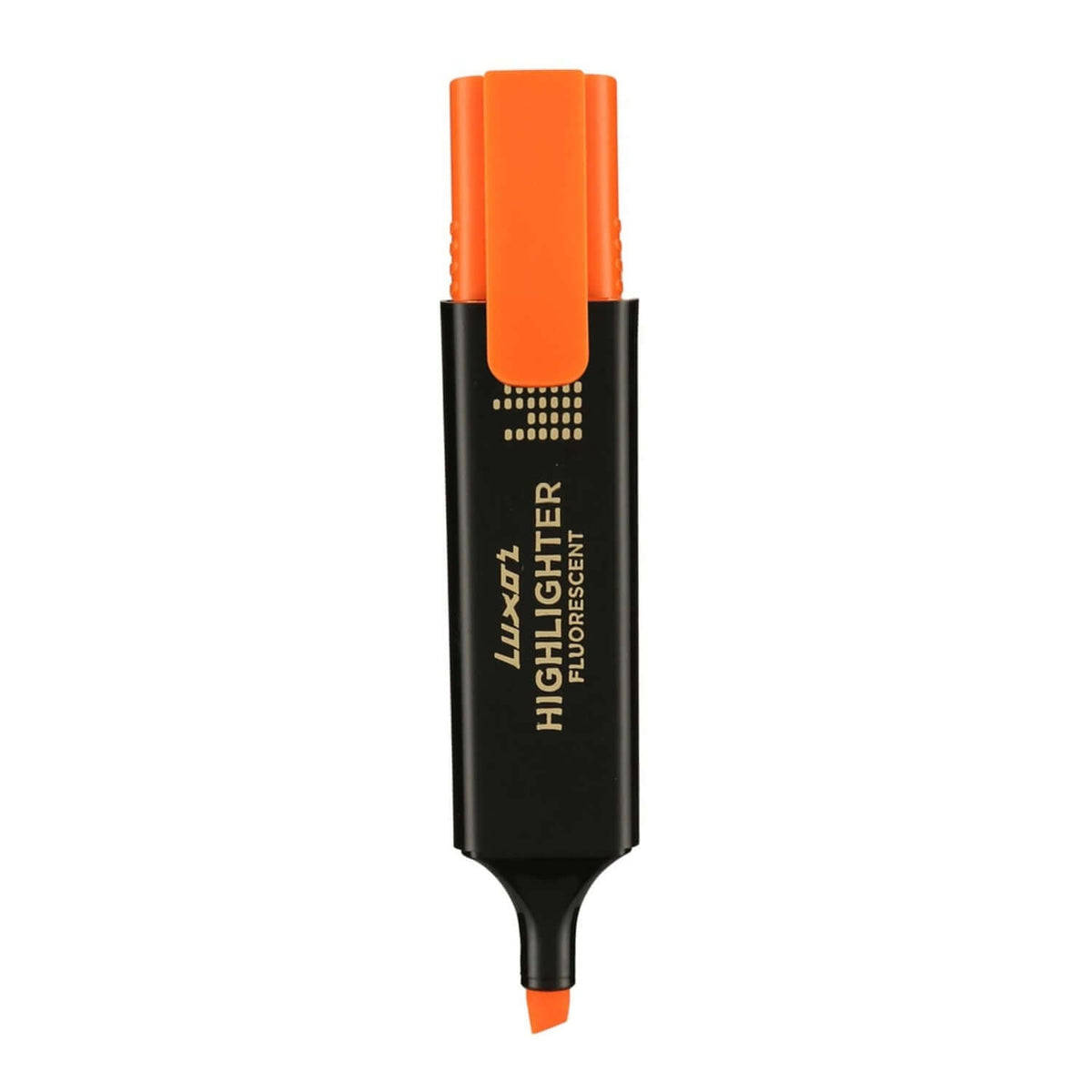 Luxor Fluorescent Highlighter pen in orange, perfect for highlighting text and creating vibrant notes.