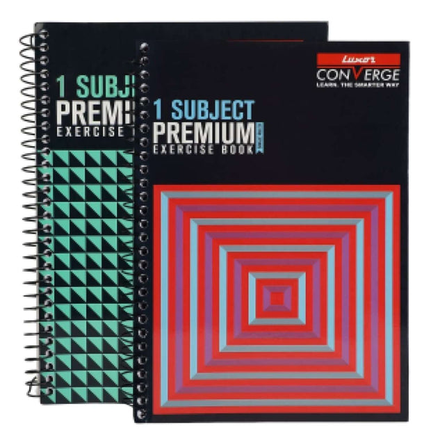 Luxor Premium 1 Subject Note Book | Size - 18cm x 24cm | Pack of 2 with spiral binding and colorful covers.