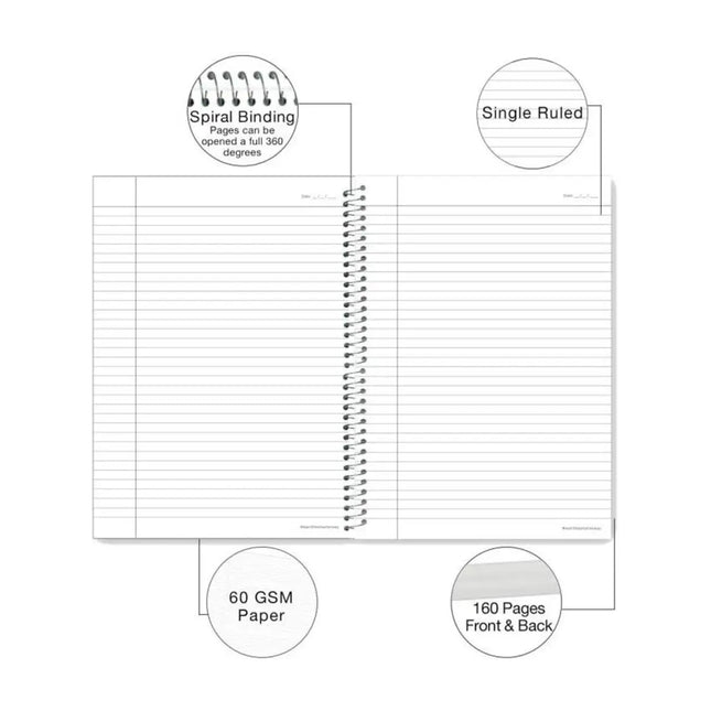 Luxor Premium 5 Subject Note Book | Size - 18cm x 24cm | Pack of 3