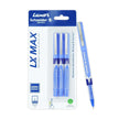Luxor Schneider LX-MAX Roller Ball Pen | Pack of 3 | Ink Colour - Blue with fine tip and smooth writing.