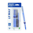 Luxor Schneider LX-MAX Roller Ball Pen | Pack of 4 | Ink Colour - Blue, Black with Refill
