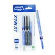Luxor Schneider LX-MAX Roller Ball Pen | Pack of 4 | Ink Colour - Blue, Black, Green with Refill.