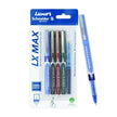 Luxor Schneider LX-MAX Roller Ball Pen | Pack of 5 | Ink Colour - Blue, Black, Red, Green with Refill