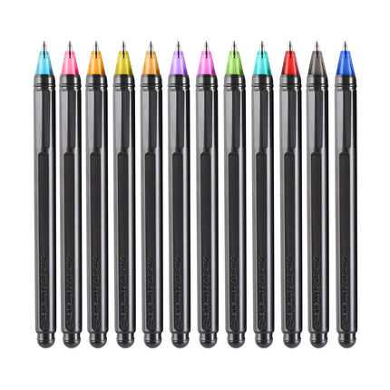 Luxor Schneider Gelaxy Gel Pen | Pack of 12 | Ink Colour - Assorted