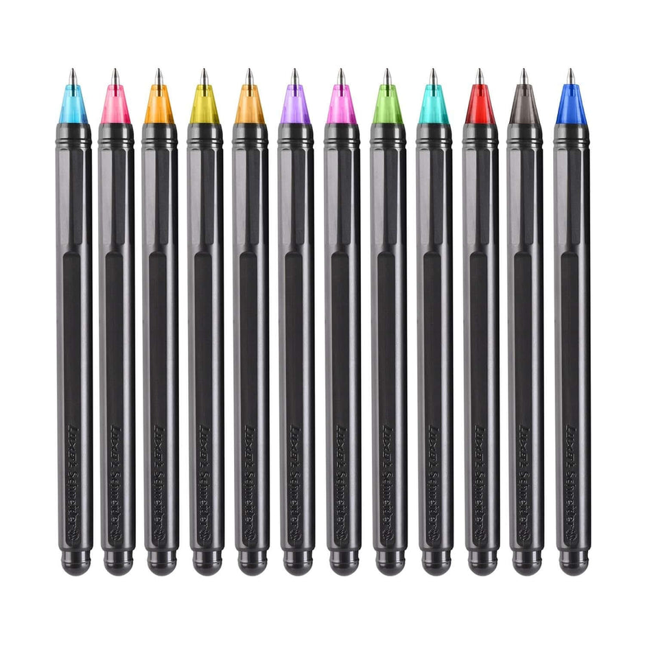 Luxor Schneider Gelaxy Gel Pen | Pack of 12 | Ink Colour - Assorted - assorted gel pens with vibrant ink tips