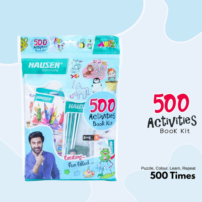 Hauser Artz 500 Activities Book Kit | Stationery Kit of 7 Assorted Items