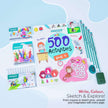 Hauser Artz 500 Activities Book Kit | Stationery Kit of 7 Assorted Items featuring crayons, colored pencils, and activity book.