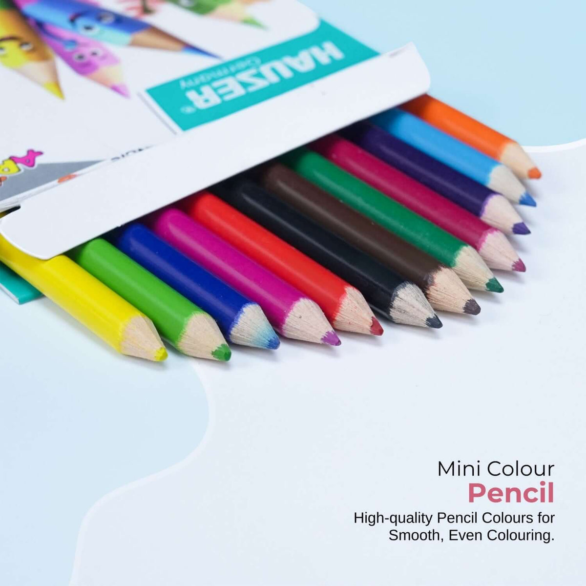 Hauser Artz 500 Activities Book Kit | Stationery Kit of 7 Assorted Items - Mini Colour Pencil Set with vibrant colours.