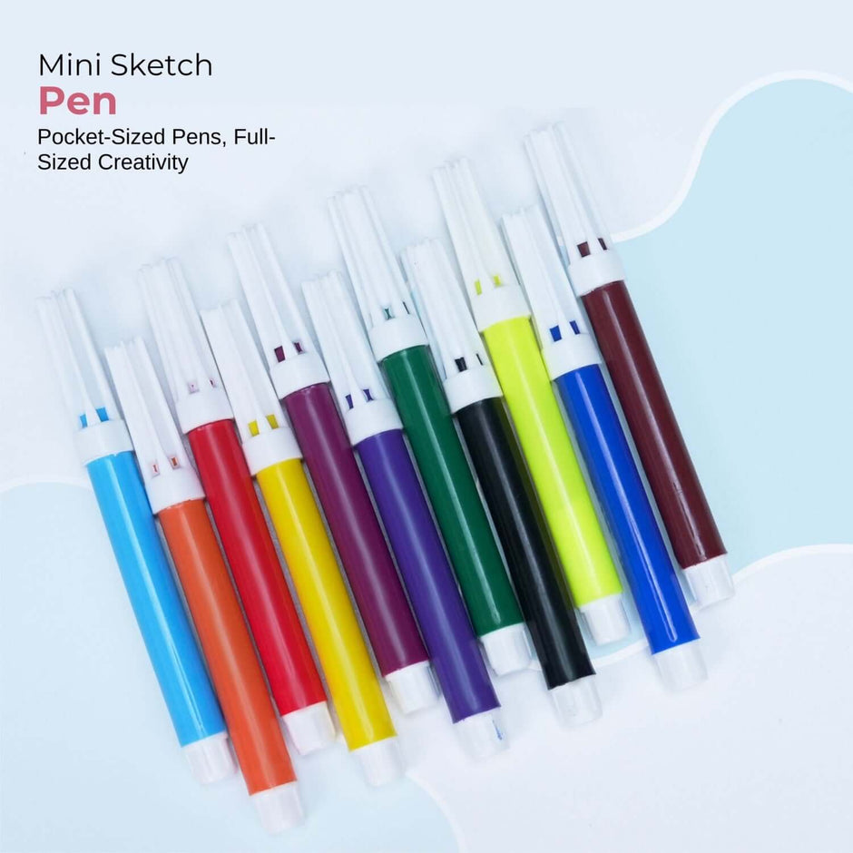 Hauser Artz 500 Activities Book Kit | Stationery Kit of 7 Assorted Items including colorful mini sketch pens.