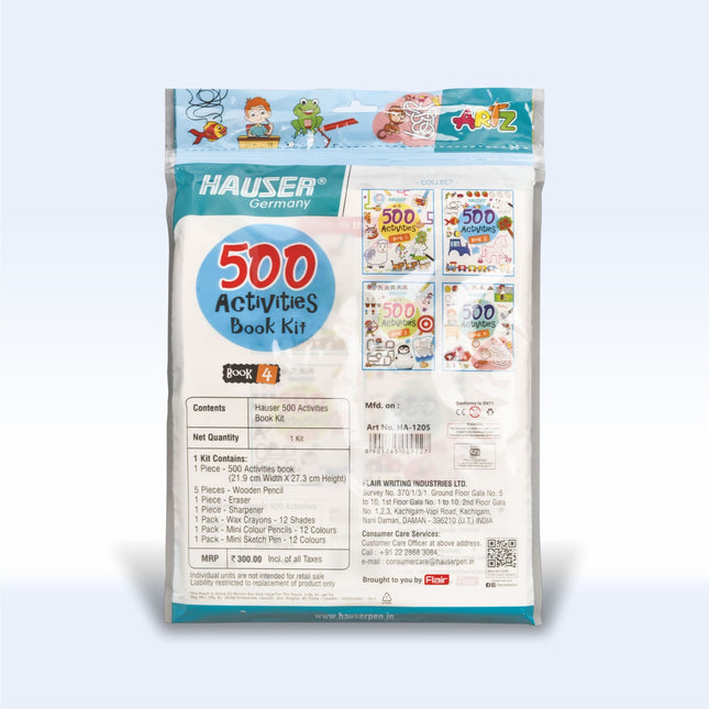 Hauser Artz 500 Activities Book Kit | Stationery Kit of 7 Assorted Items