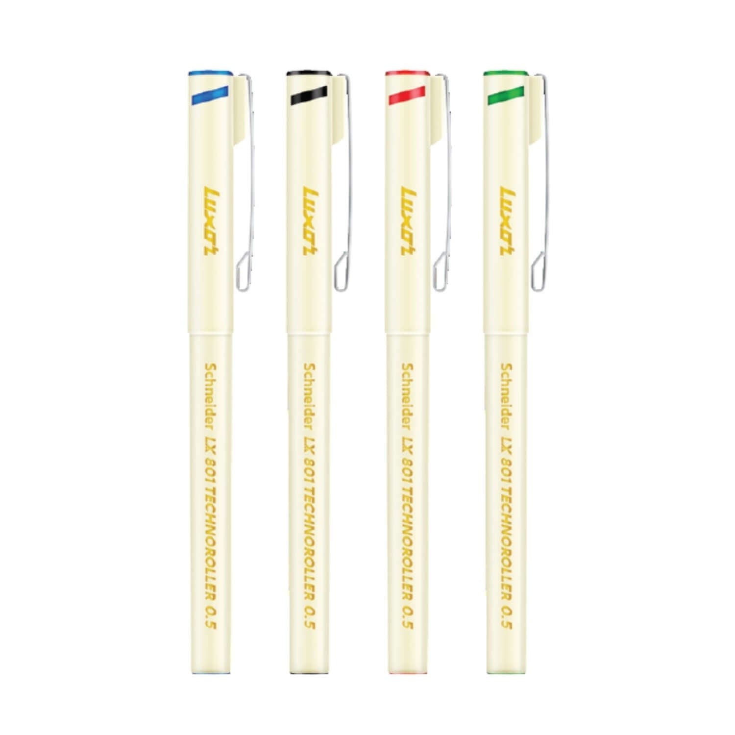 Luxor Schneider LX801 Technoroller Pen | Ink Colour - Blue, Black, Red and Green - precision writing pens