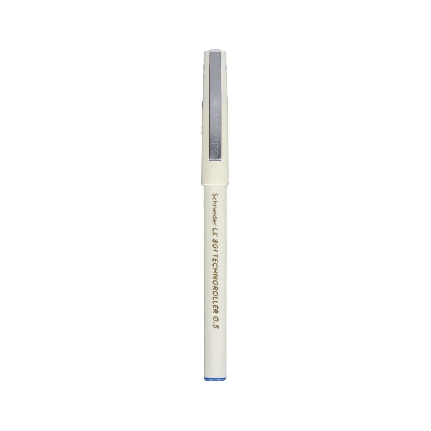 Luxor Schneider LX801 Technoroller Pen | Ink Colour - Blue, Black, Red and Green side view with needle tip