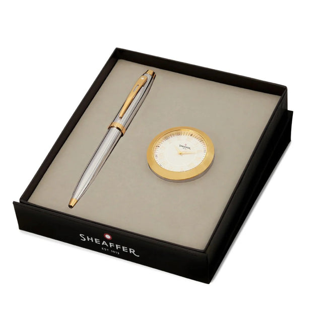 Sheaffer 100 9340 Ball Pen with Table Clock
