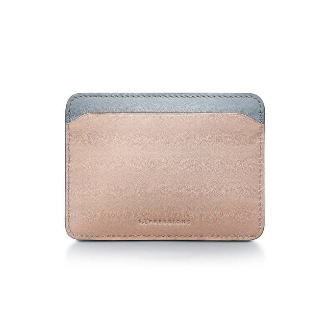 Sheaffer Expressions leather credit card holder in dual-tone pastel design, RFID protected and stylish.