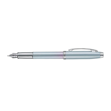 Sheaffer Expressions 100 9376 Blue and Pink Fountain Pen with chrome trims and a stylish cut-out clip.