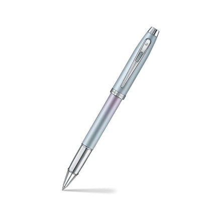 Sheaffer Expressions 100 9376 Blue and Pink Roller Ball Pen with chrome trims in premium gift packaging.