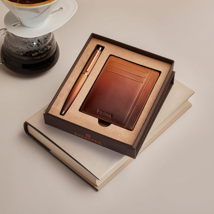 Sheaffer Coffee Edition VFM 9428 Ball Pen with Card Holder
