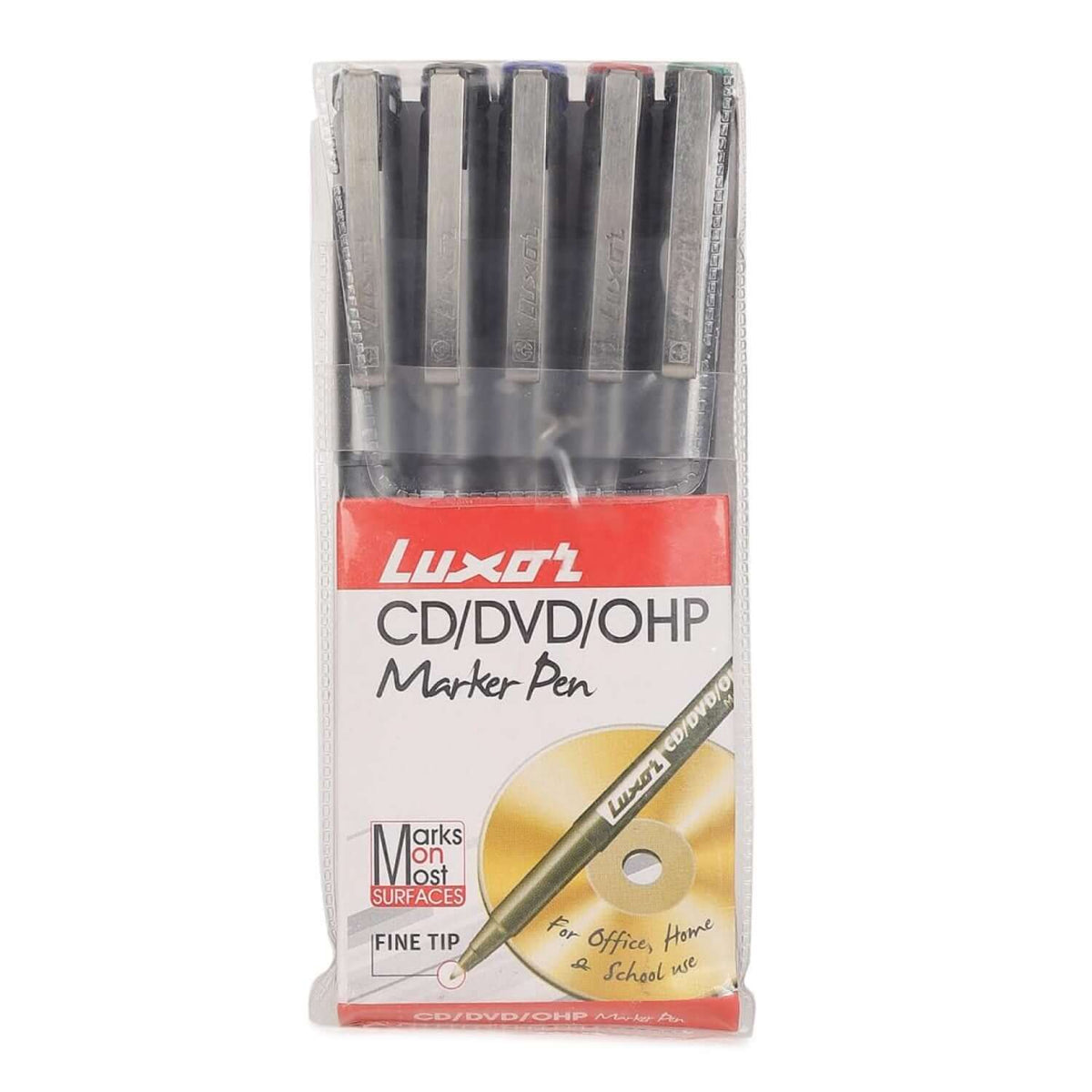 Luxor 968 OHP Marker Pen Set | Assorted 5 Colours Set - Pack of fine tip markers for overhead projector use.