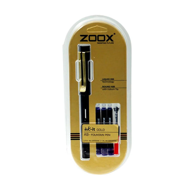 Zoox A9 Fountain Pen | Includes 3 Ink Cartridges and 1 Converter