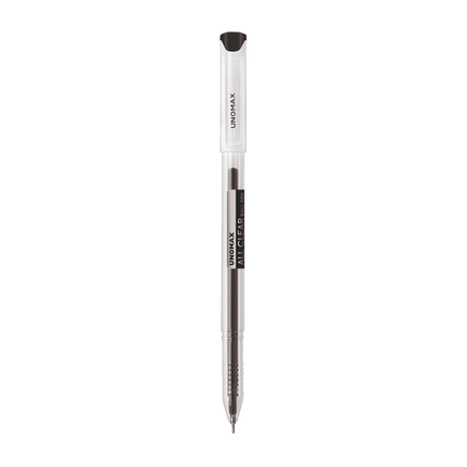 Unomax All Clear Ball Pen | Ink Colour - Blue and Black, featuring a transparent body and 0.7 mm tip for smooth writing.