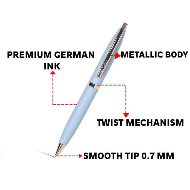 Bambalio Amaze Set of Calculator and Pen featuring a premium pen with metallic body and 0.7mm smooth tip.