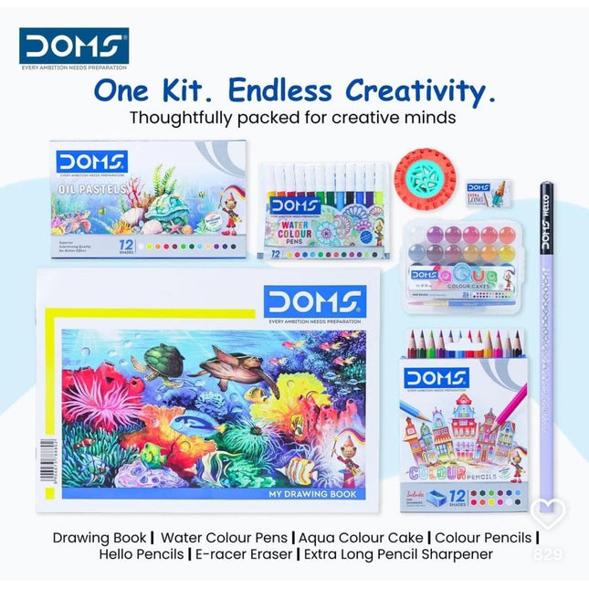 DOMS Art Amaze Kit | Combination of 9 Painting & Coloring Items