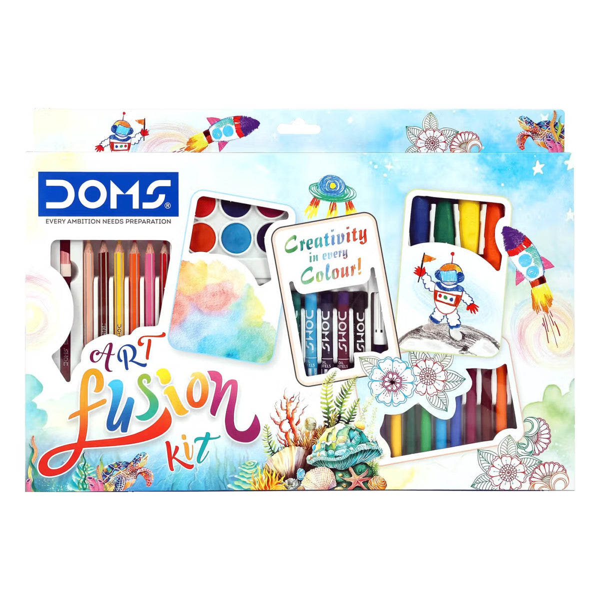 DOMS Art Fusion Kit | Combination of 9 Stationery Items